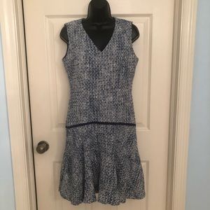 KARL LAGERFELD PARIS TWEED DROP WAIST DRESS